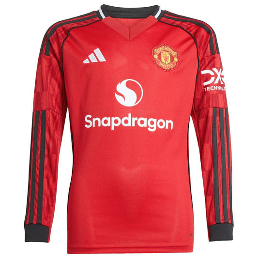 Manchester United Youth Home 2025/26 Replica Long Sleeve Jersey - Red | Adidas cheap