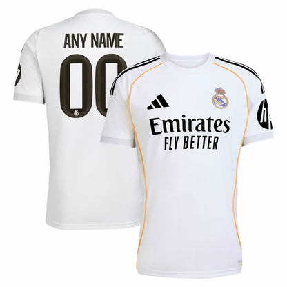 Real Madrid 2025/26 Home Replica Custom Jersey - White | Adidas online