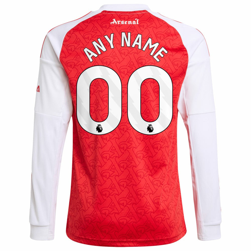 Arsenal Youth 2025/26 Home Replica Long Sleeve Custom Jersey - Red | Adidas discount