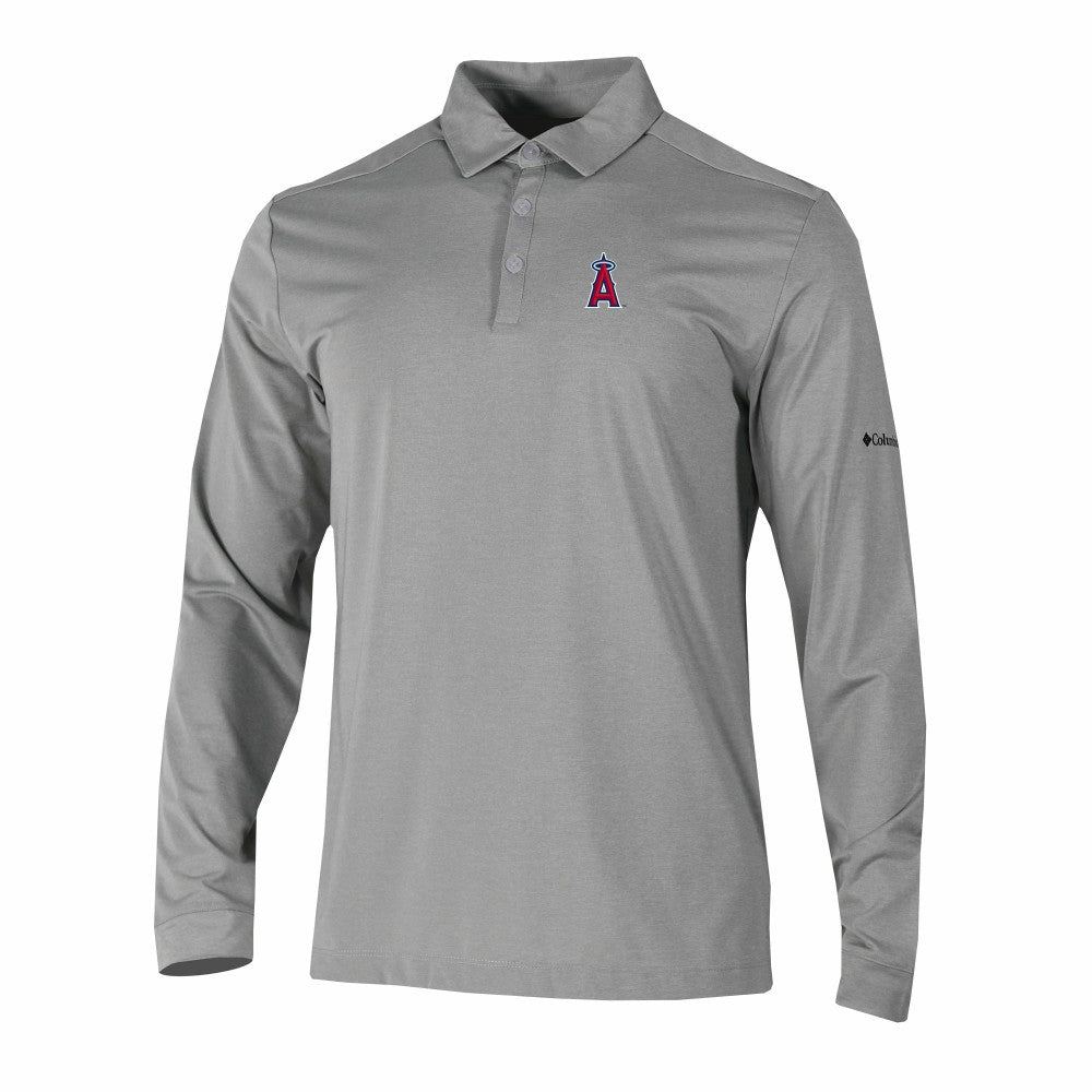 Los Angeles Angels Omni-Wick Pin High Long Sleeve Polo - Gray | Columbia