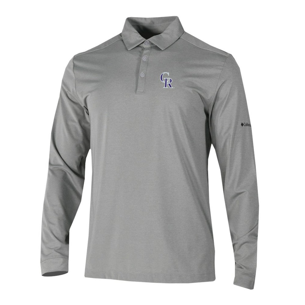 Colorado Rockies Omni-Wick Pin High Long Sleeve Polo - Gray | Columbia