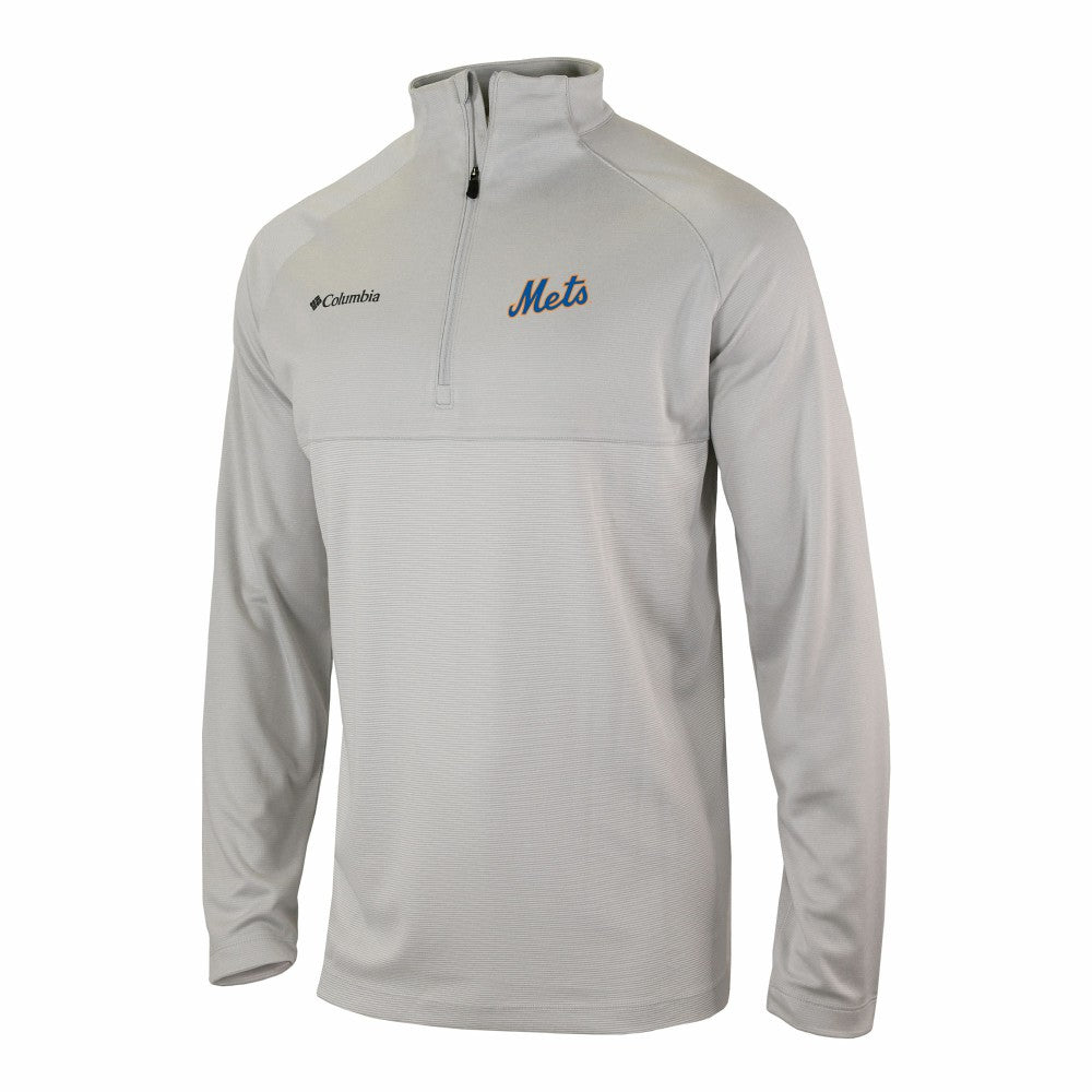 New York Mets Omni-Wick Raglan Rockin' It Quarter-Zip Pullover - Gray | Columbia