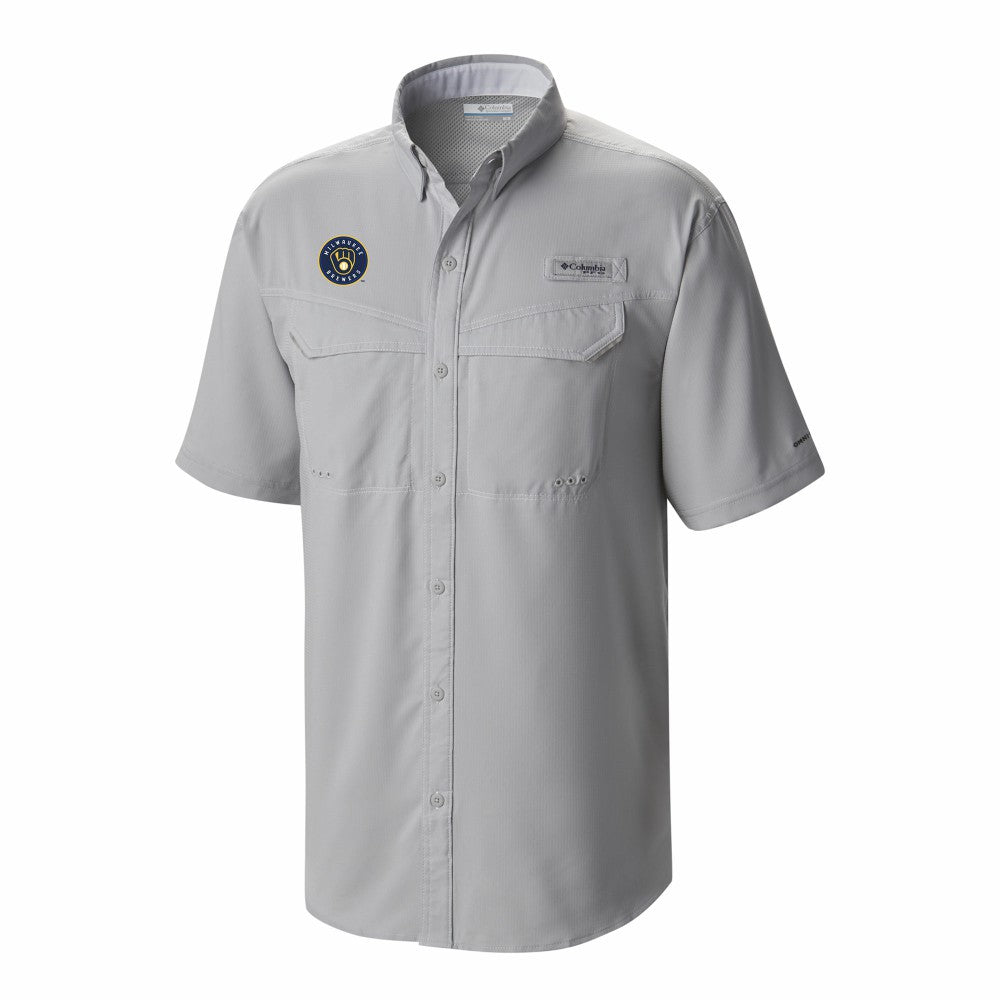 Milwaukee Brewers Omni-Wick Low Drag Offshore Button-Up Shirt - Gray | Columbia