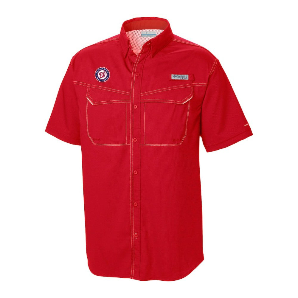Washington Nationals Omni-Wick Low Drag Offshore Button-Up Shirt - Red | Columbia
