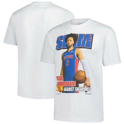 Cade Cunningham Detroit Pistons SLAM Unisex April/May 2025 Cover Graphic T-Shirt sale - White shop