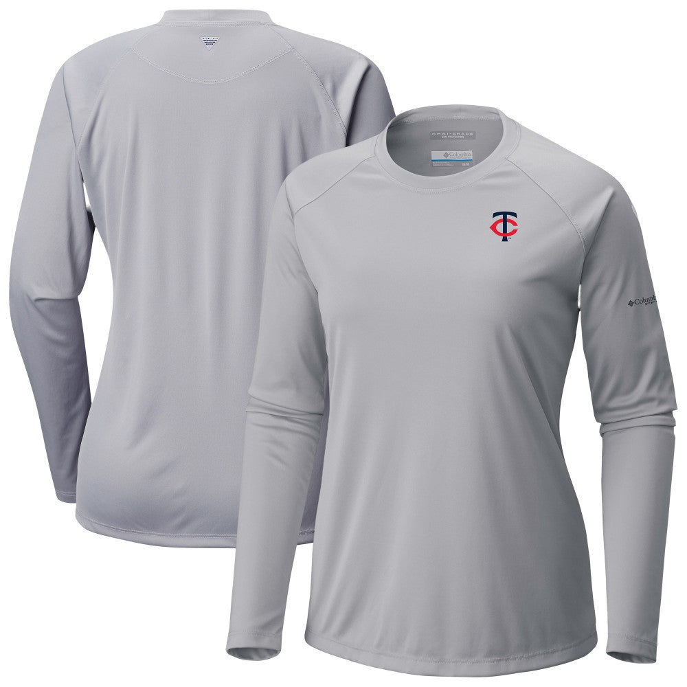 Minnesota Twins Tidal Tee II Long Sleeve T-Shirt - Gray | Columbia