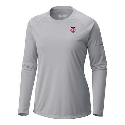 Minnesota Twins Tidal Tee II Long Sleeve T-Shirt - Gray | Columbia