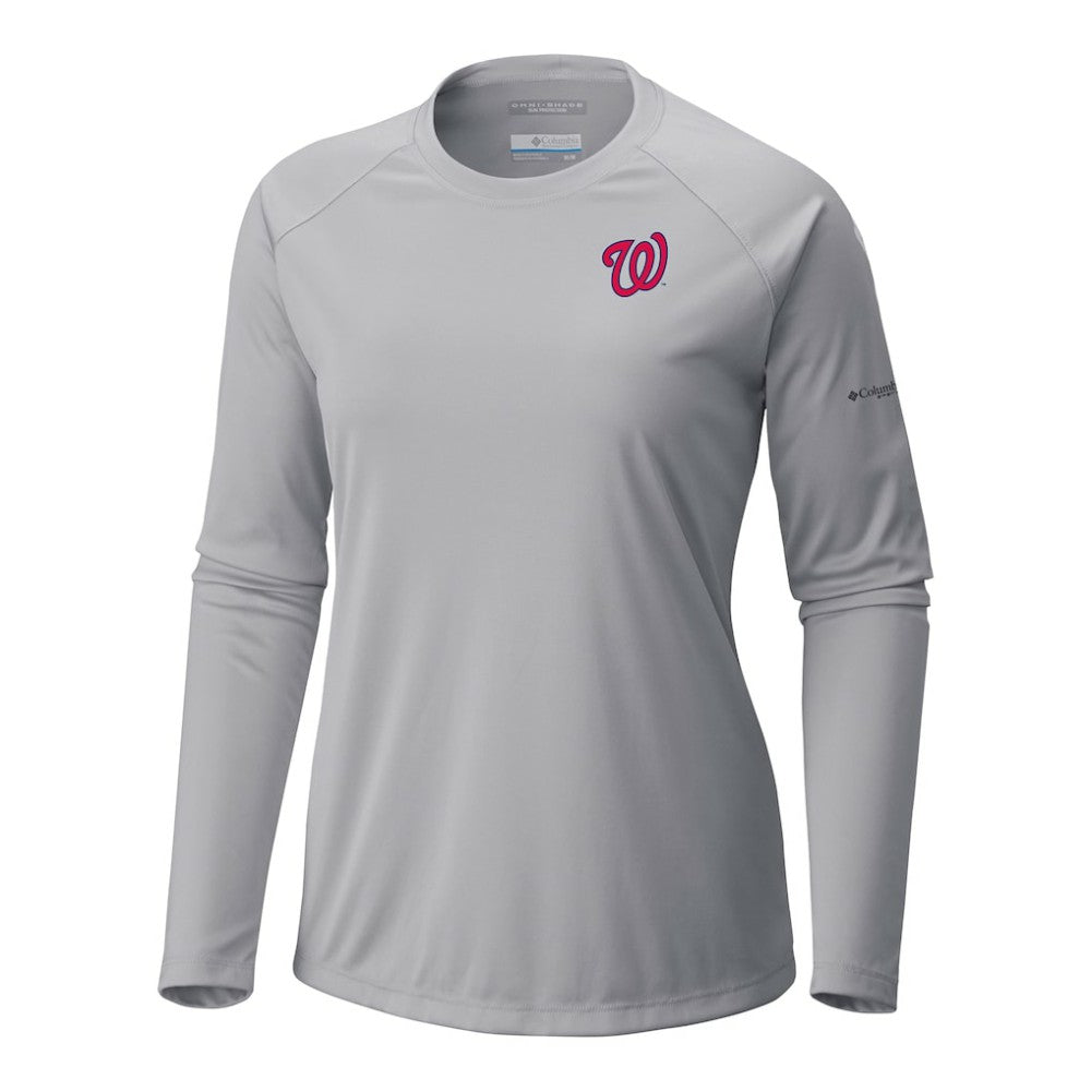 Washington Nationals Tidal Tee II Long Sleeve T-Shirt - Gray | Columbia