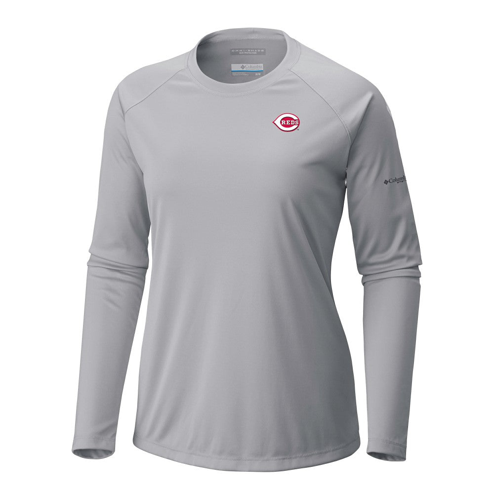 Cincinnati Reds Tidal Tee II Long Sleeve T-Shirt - Gray | Columbia