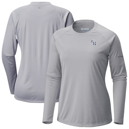 Colorado Rockies Tidal Tee II Long Sleeve T-Shirt - Gray | Columbia