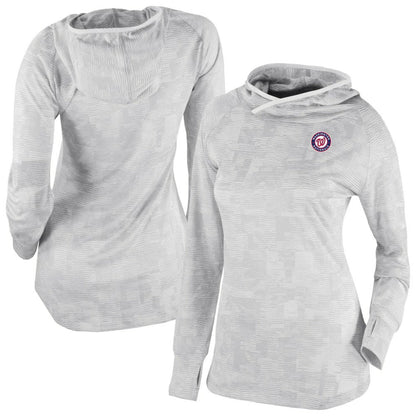 Washington Nationals Women's Omni-Wick Sunday Ball Raglan Pullover Hoodie - White | Columbia