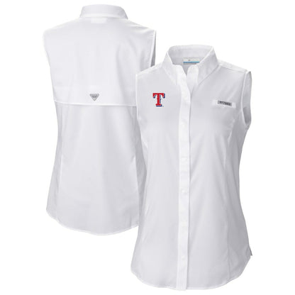 Texas Rangers Women's Tamiami Sleeveless Shirt - White | Columbia