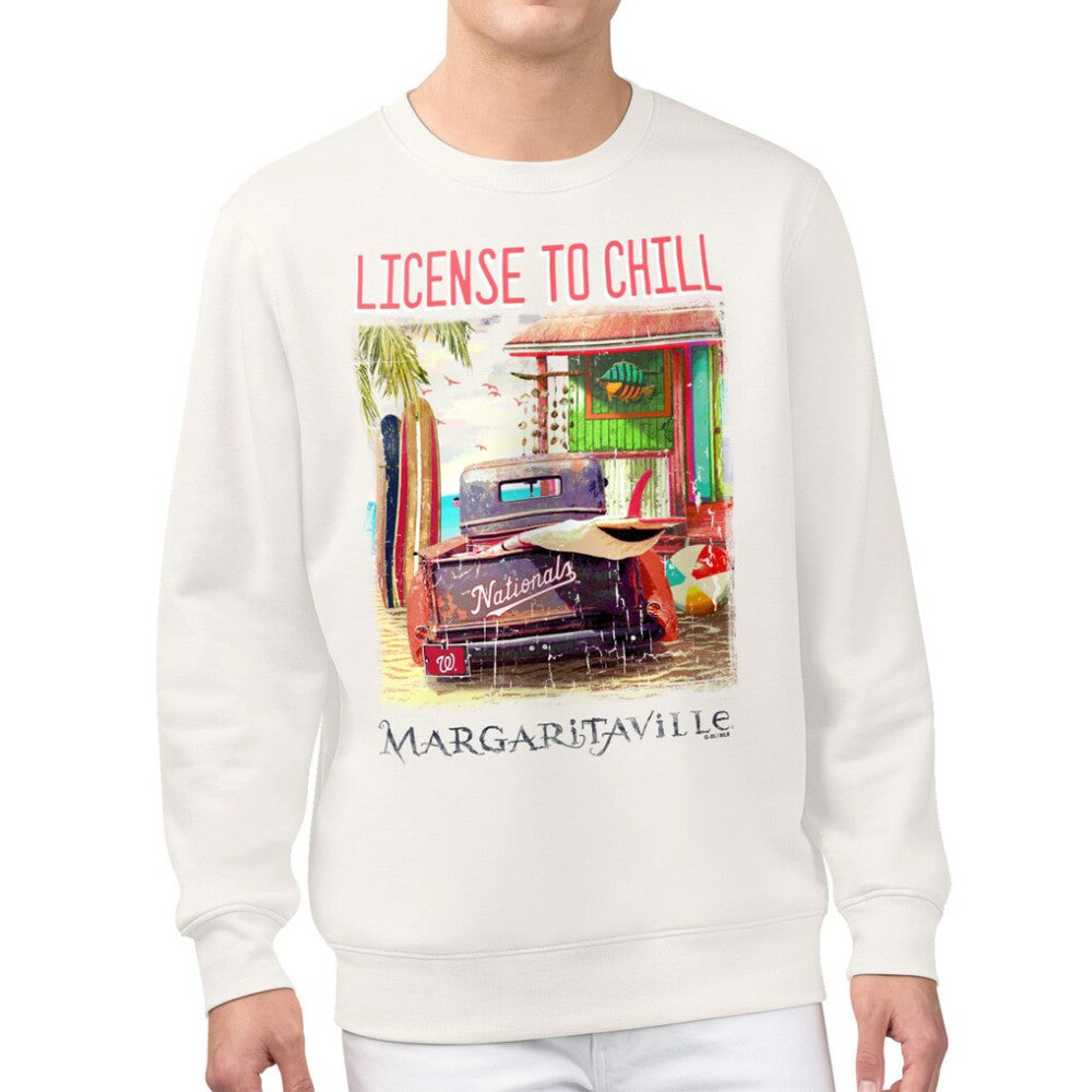 Washington Nationals Margaritaville License to Chill Fleece Sweatshirt - Cream