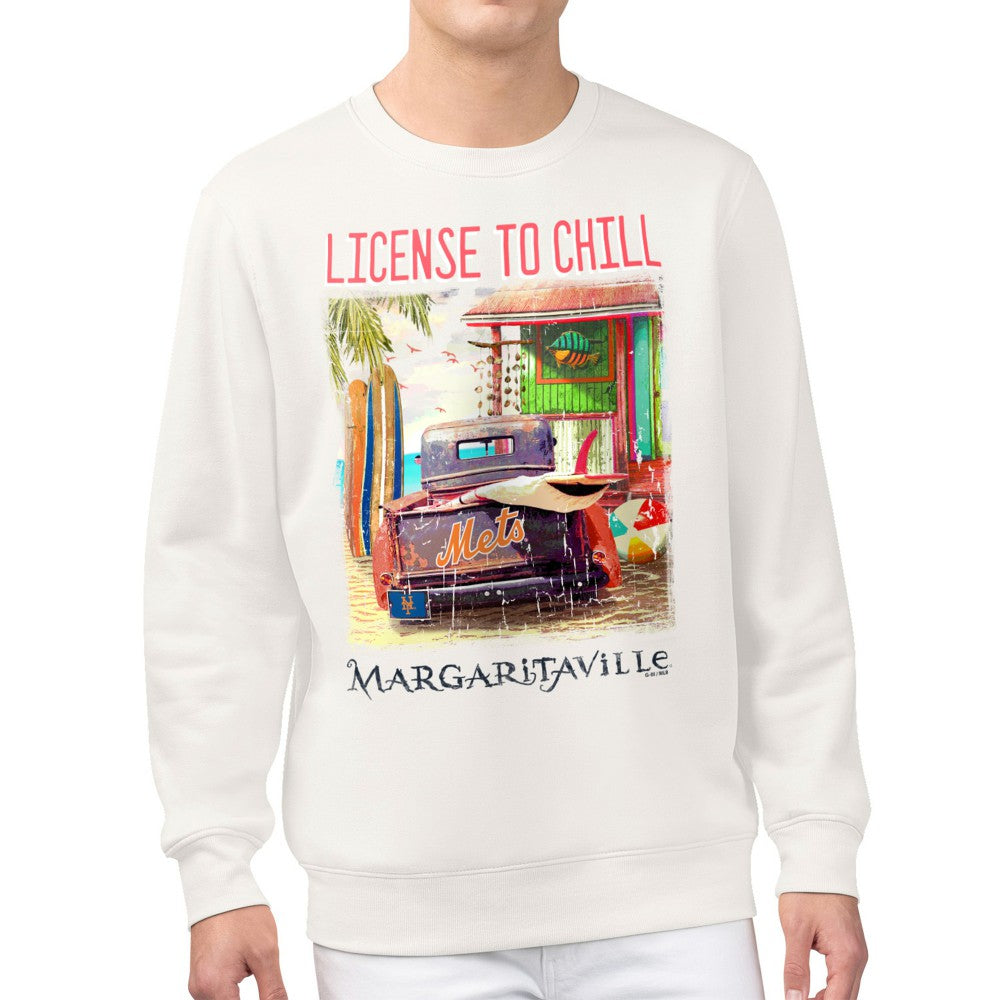 New York Mets Margaritaville License to Chill Fleece Sweatshirt - Cream