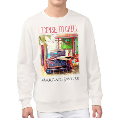 Toronto Blue Jays Margaritaville License to Chill Fleece Sweatshirt - Cream