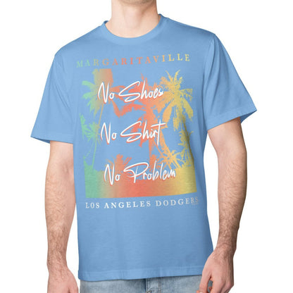 Los Angeles Dodgers Margaritaville No Shirt, No Shoes, No Problem T-Shirt - Blue