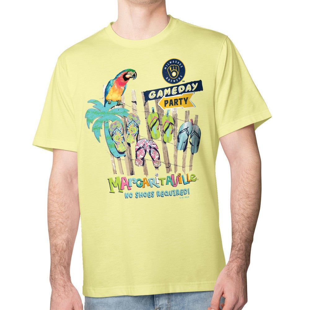 Milwaukee Brewers Margaritaville Gameday Party T-Shirt - Yellow