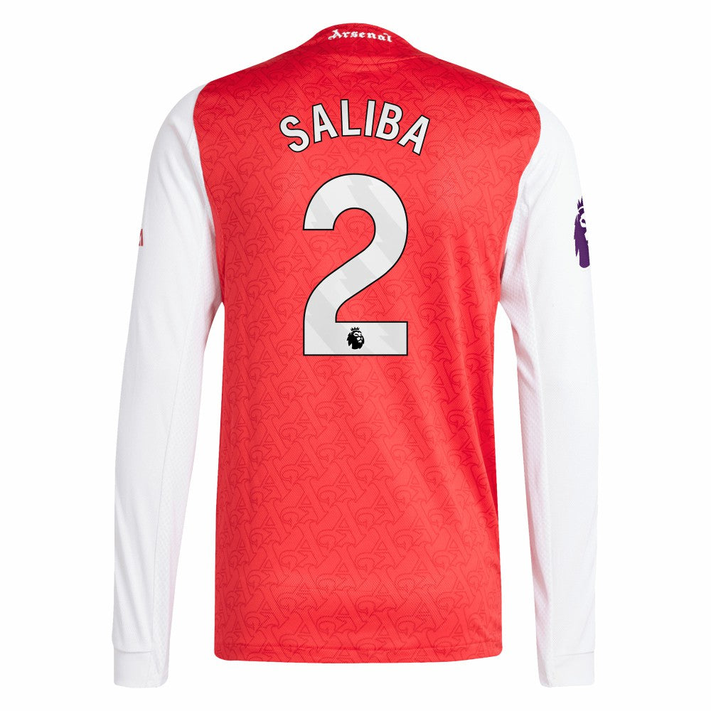 William Saliba Arsenal 2025/26 Home Long Sleeve Player Jersey - Red | Adidas on sale