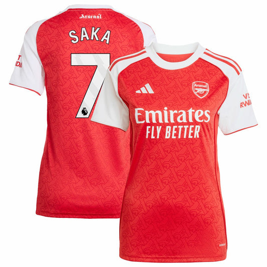 Bukayo Saka Arsenal Women's 2025/26 Home Replica Player Jersey - Red | Adidas shop