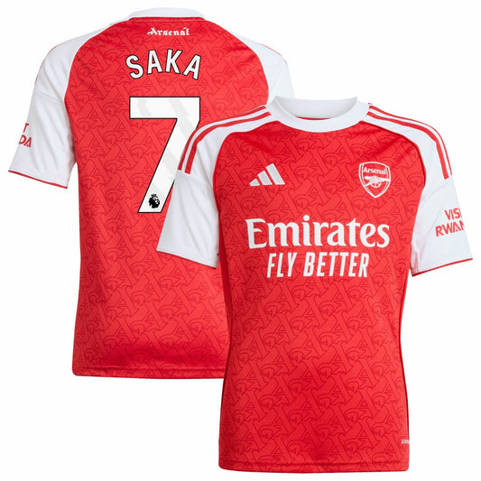 Bukayo Saka Arsenal Youth 2025/26 Home Replica Player Jersey - Red | Adidas cheap