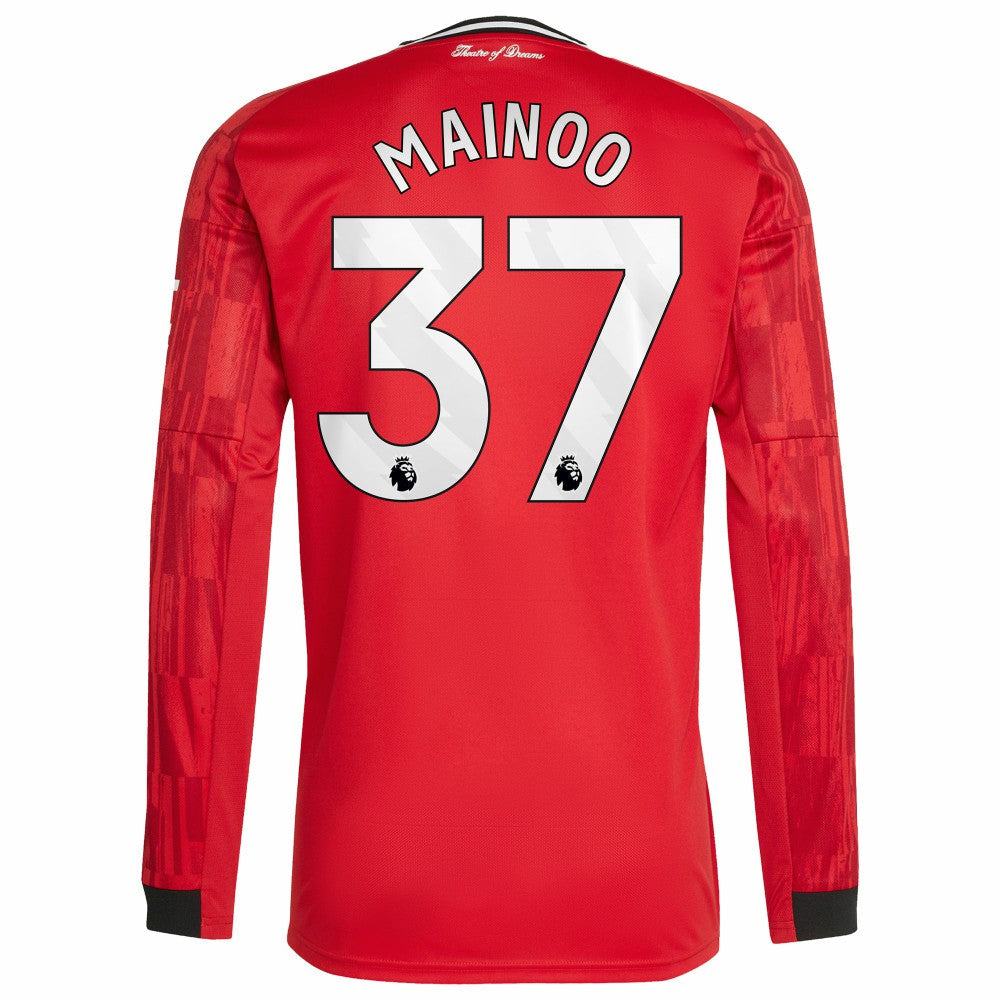 Kobbie Mainoo Manchester United Home 2025/26 Replica Player Long Sleeve Jersey - Red | Adidas for sale