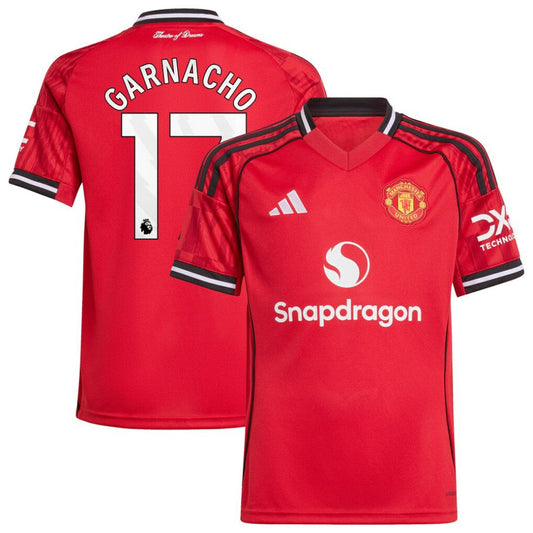 Alejandro Garnacho Manchester United Youth Home 2025/26 Replica Player Jersey - Red | Adidas on sale