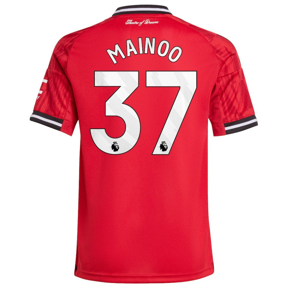 Kobbie Mainoo Manchester United Youth Home 2025/26 Replica Player Jersey - Red | Adidas for sale