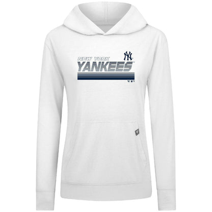 New York Yankees Levelwear Women's Relay Breaker Pullover Hoodie - White