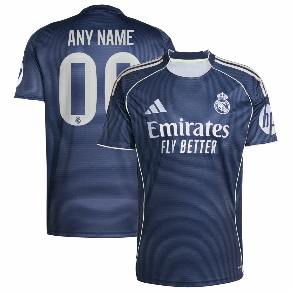 Real Madrid 2025/26 Away Replica Custom Jersey - Blue | Adidas discount