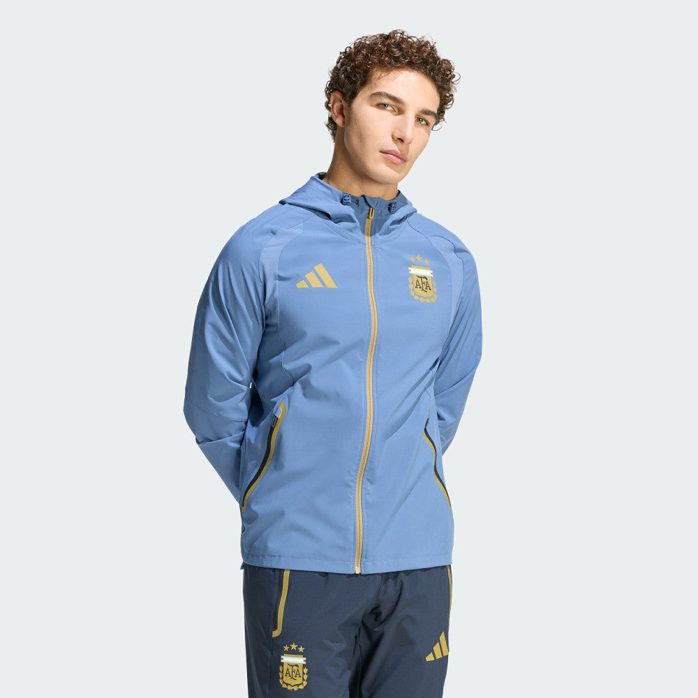 Argentina National Team FIFA x World Cup Tiro Travel Raglan Full-Zip Windbreaker Hoodie - Blue | Adidas outlet