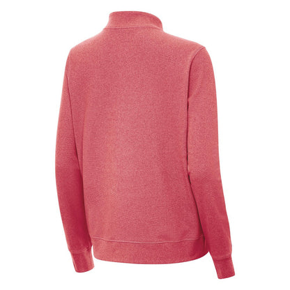 New York Mets Antigua Women's Crush Stars and Stripes Team Logo Quarter-Zip Pullover Top - Heather Red