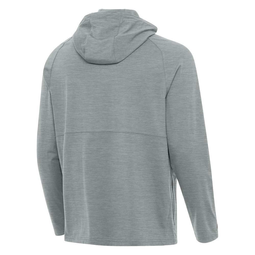 New York Mets Antigua Spikes Stars and Stripes Team Logo Quarter-Zip Pullover Hoodie - Heather Gray