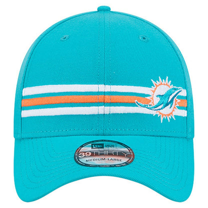 Miami Dolphins New Era Stripes 39THIRTY Flex Hat - Aqua for sale