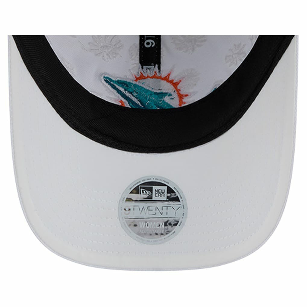 Miami Dolphins New Era Women's Floral 9TWENTY Adjustable Hat - White discount