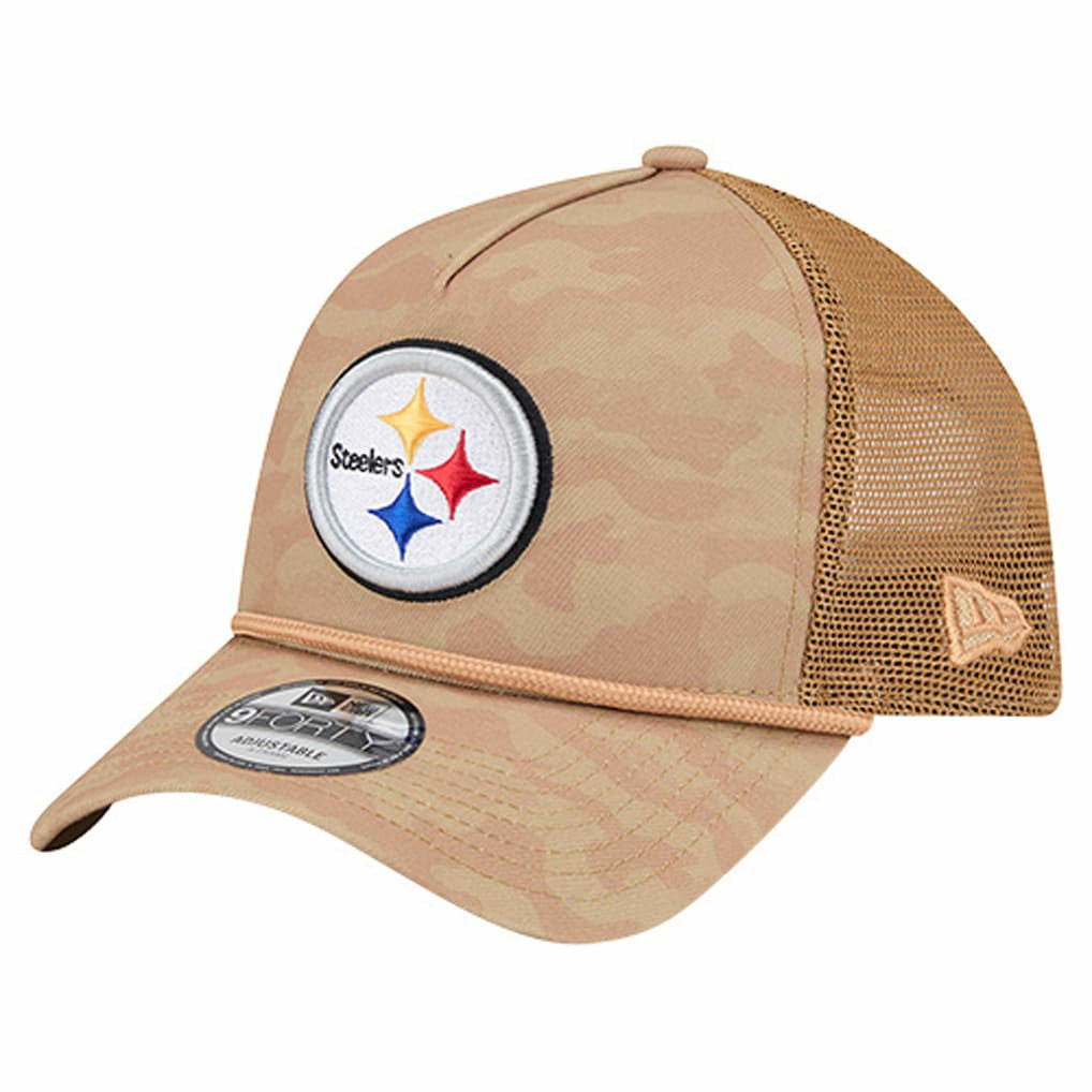 Pittsburgh Steelers New Era Wheat Camo 9FORTY Adjustable Hat - Tan on sale