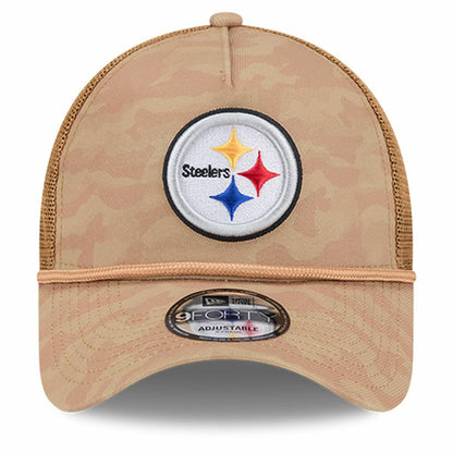 Pittsburgh Steelers New Era Wheat Camo 9FORTY Adjustable Hat - Tan on sale