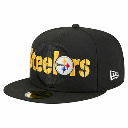 Pittsburgh Steelers New Era Overlap Wordmark 59FIFTY Fitted Hat - Black online