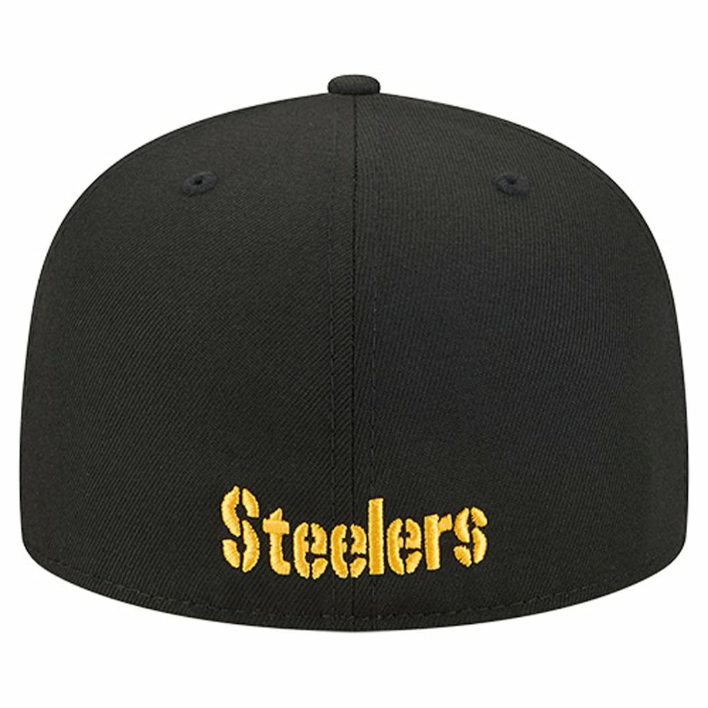 Pittsburgh Steelers New Era Overlap Wordmark 59FIFTY Fitted Hat - Black online