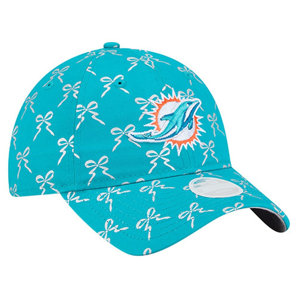 Miami Dolphins New Era Women's Ribbon 9TWENTY Adjustable Hat - Aqua on sale