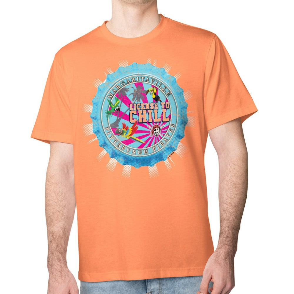 Pittsburgh Pirates Margaritaville Chill Bottle Cap Classic T-Shirt - Orange