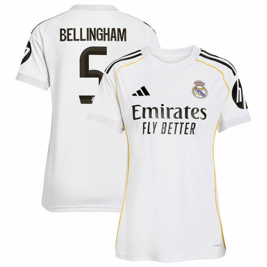 Jude Bellingham Real Madrid Women's 2025/26 Home Replica Jersey - White | Adidas discount