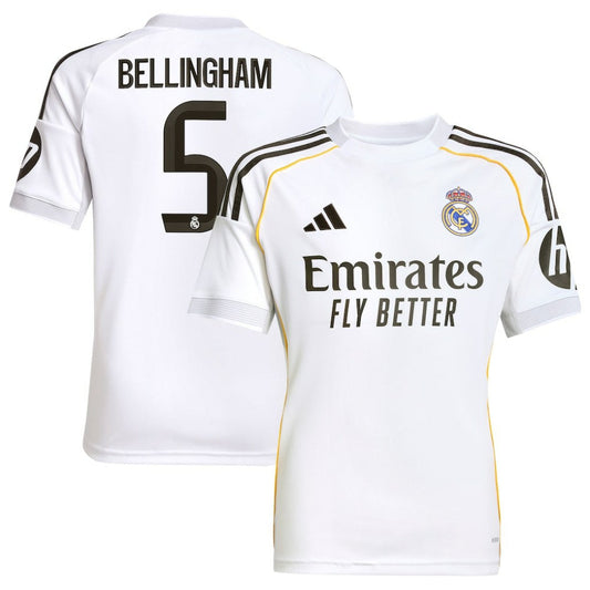 Jude Bellingham Real Madrid Youth 2025/26 Home Replica Jersey - White | Adidas for sale