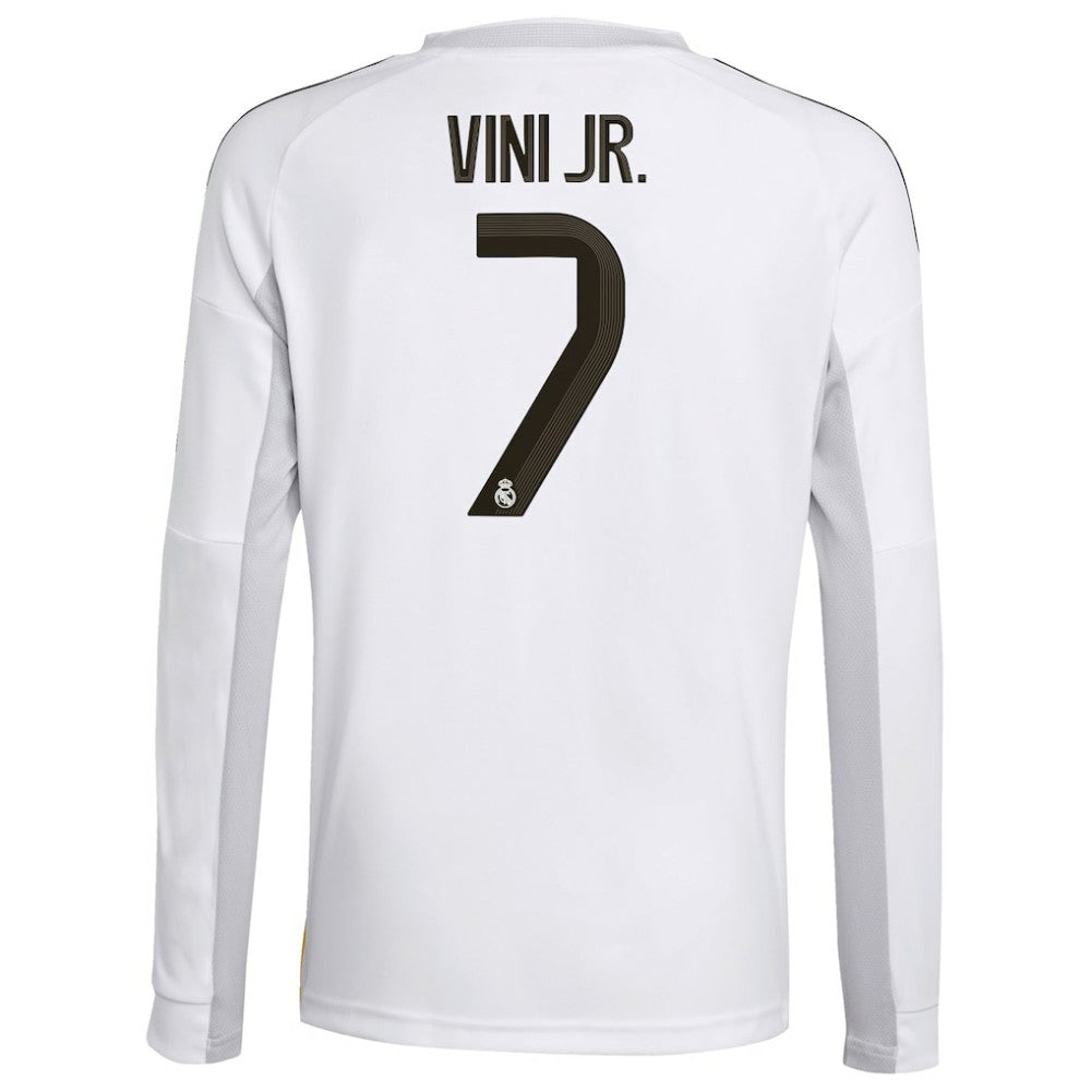 Vini Jr. Real Madrid Youth 2025/26 Home Replica Long Sleeve Jersey - White | Adidas discount