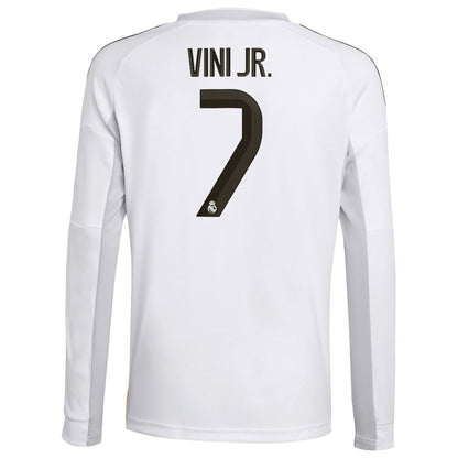 Vini Jr. Real Madrid Youth 2025/26 Home Replica Long Sleeve Jersey - White | Adidas discount