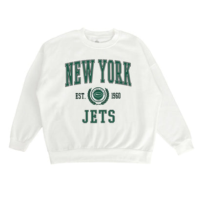 New York Jets Gameday Couture Women's Timeless Triumph Premium Fleece Pullover Sweatshirt - White on sale