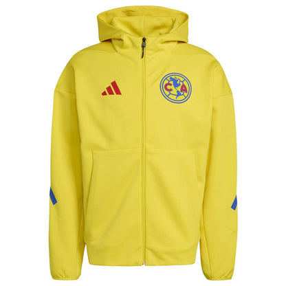 Club America 2025/26 Club Anthem Full-Zip Hooded Jacket - Yellow | Adidas on sale