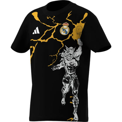 Real Madrid x Marvel Youth Graphic T-Shirt - Black | Adidas outlet