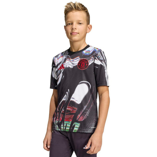 Manchester United Youth 2025/26 Pre-Match Training Jersey - Black | Adidas for sale