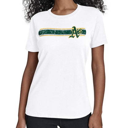 Athletics Starter Women's Team Stripe T-Shirt - White