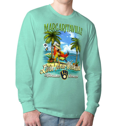 Milwaukee Brewers Margaritaville Livin' for the Weekend Long Sleeve T-Shirt - Mint